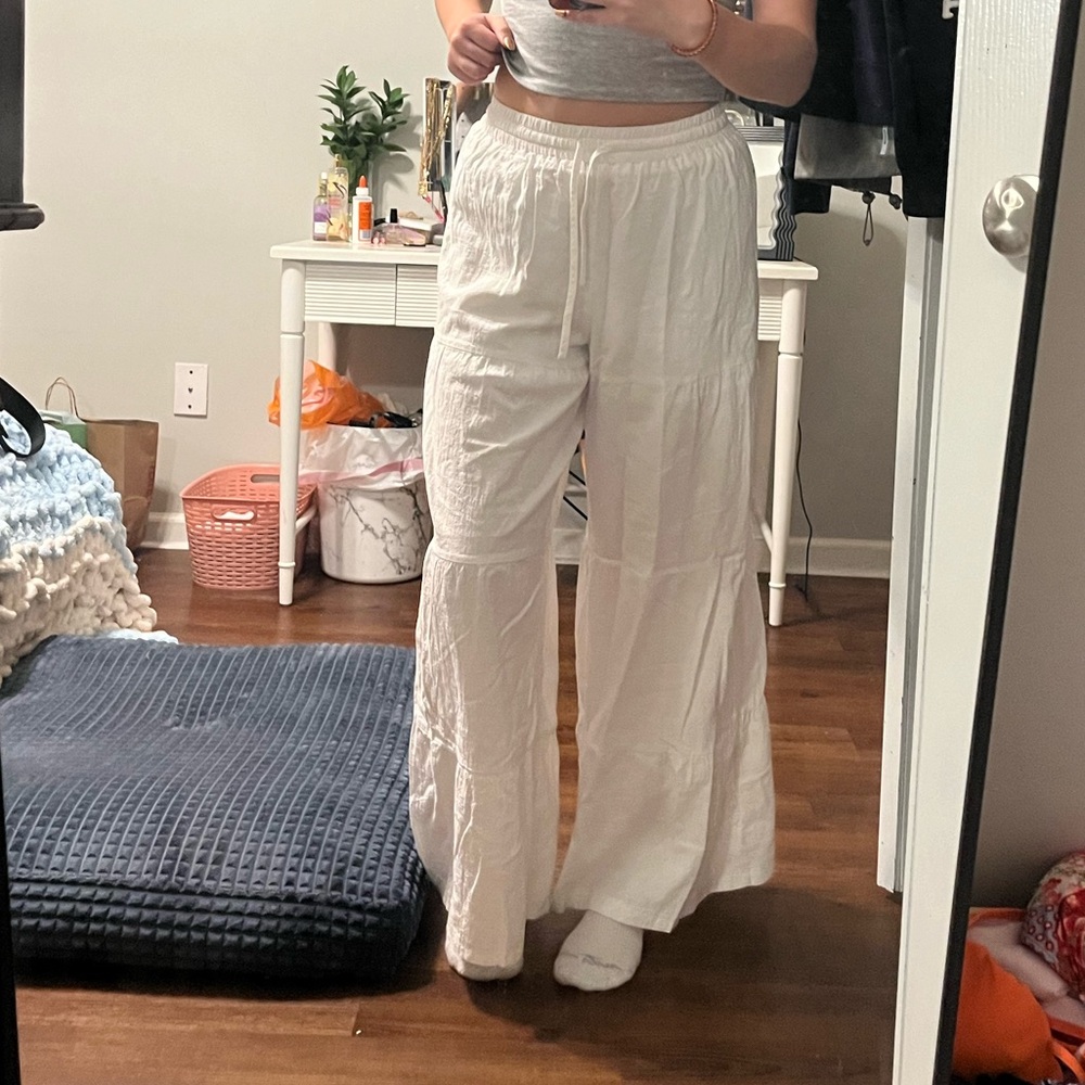 White beachy pants